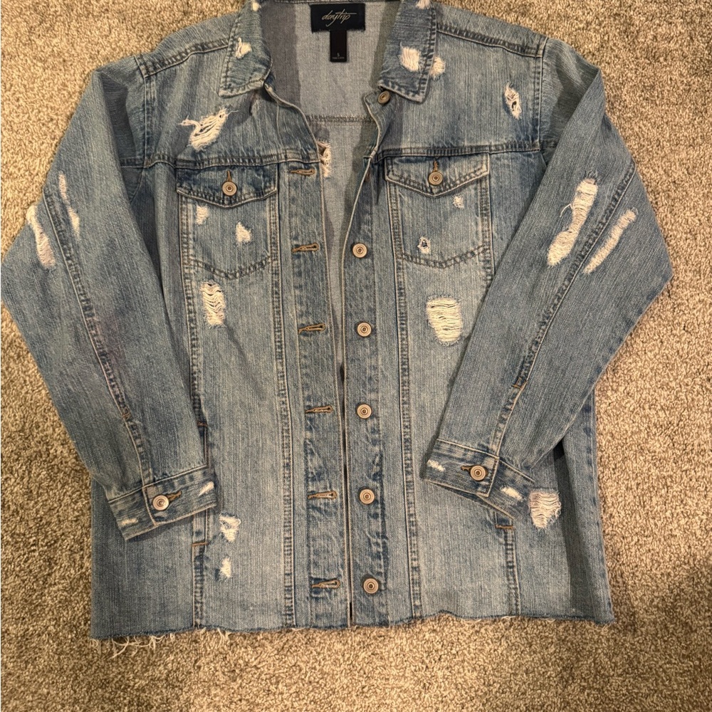 Daytrip Light Blue Distressed Jean Jacket